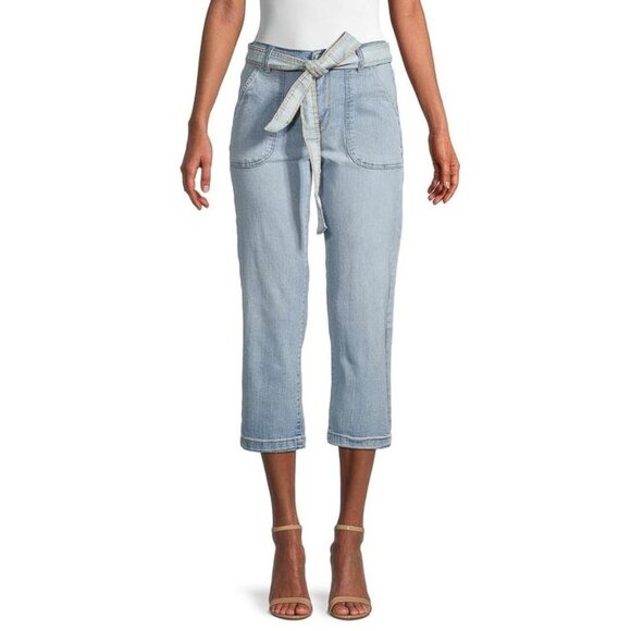 Kensie Denim - KENSIE JEANS Women's Belted Porkchop Pocket Cropped Jeans Size 8/29 In P…